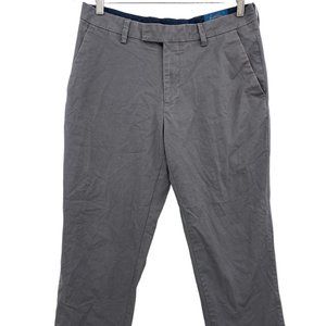 Fairline Men's Casual Straight Fit Gray Flat Front Dress Pants Size 32x30